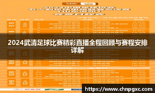 2024武清足球比赛精彩直播全程回顾与赛程安排详解
