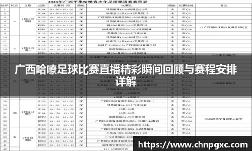 广西哈嘹足球比赛直播精彩瞬间回顾与赛程安排详解